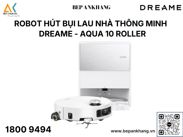 Robot hút bụi lau nhà thông minh Dreame Aqua 10 Roller ( Trắng / Đen )